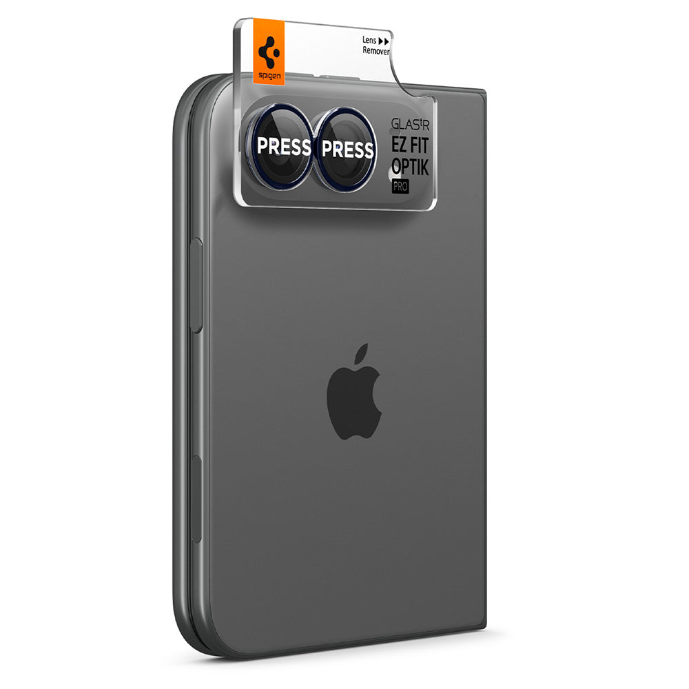 Folia ochronna na tylną kamerę Spigen GlastR EZ FIT Optik Pro do Apple iPhone Duo, szkło hartowane, zestaw 2 sztuki, granatowy AGL12011
