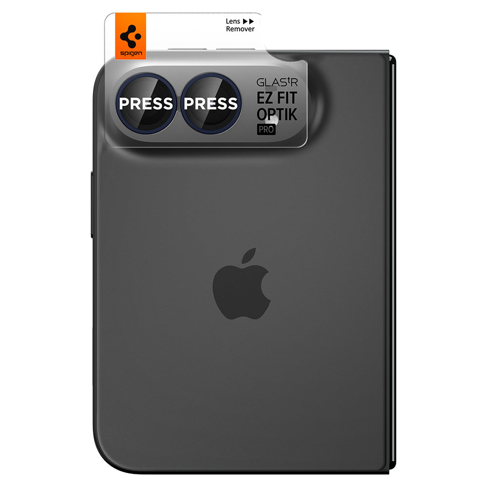Folia ochronna na tylną kamerę Spigen GlastR EZ FIT Optik Pro do Apple iPhone Duo, szkło hartowane, zestaw 2 sztuki, granatowy AGL12011