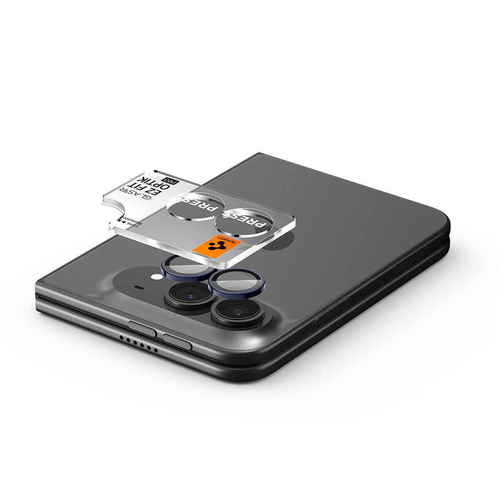 Folia ochronna na tylną kamerę Spigen GlastR EZ FIT Optik Pro do Apple iPhone Duo, szkło hartowane, zestaw 2 sztuki, granatowy AGL12011