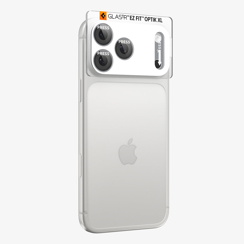 Folia ochronna na tylną kamerę Spigen GlastR EZ FIT Optik Pro XL do Apple iPhone 18 Pro, szkło hartowane, srebrna AGL12038