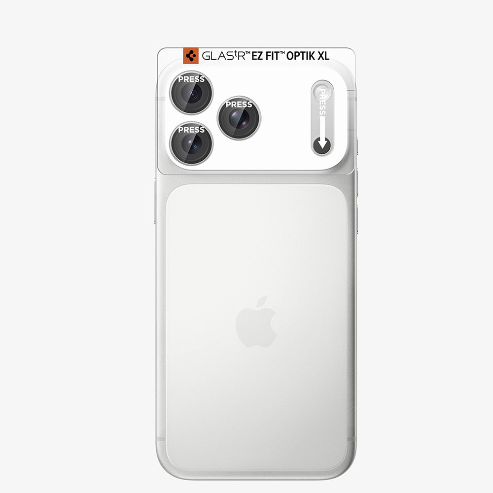 Folia ochronna na tylną kamerę Spigen GlastR EZ FIT Optik Pro XL do Apple iPhone 18 Pro, szkło hartowane, srebrna AGL12038