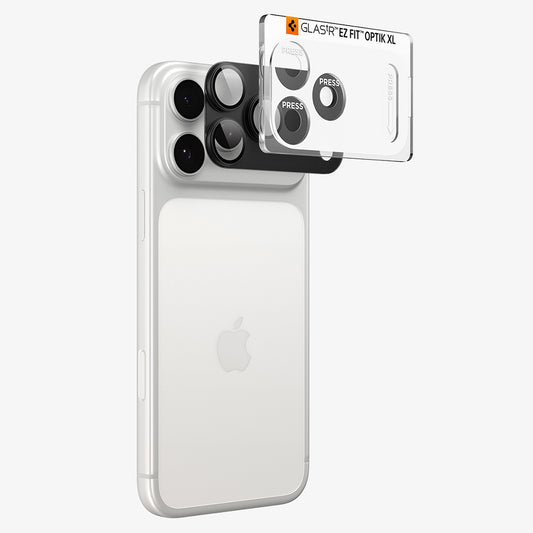 Folia ochronna na tylną kamerę Spigen GlastR EZ FIT Optik Pro XL do Apple iPhone 18 Pro, szkło hartowane, ciemnoszary AGL12035