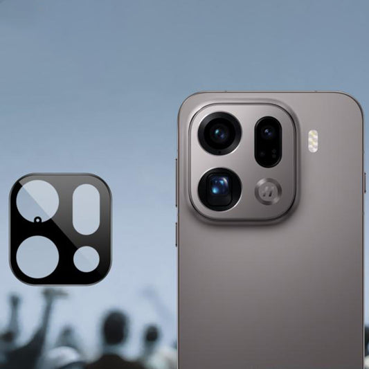 Folia ochronna na tylną kamerę Techsuit dla Oppo Find X9 Pro, Hartowane szkło, Czarna