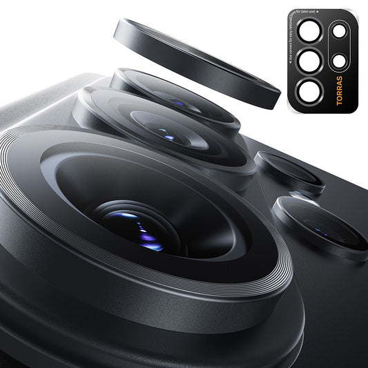 Folia ochronna na tylną kamerę Torras Lensguard dla Samsung Galaxy S26 Ultra, Hartowane szkło, Czarna