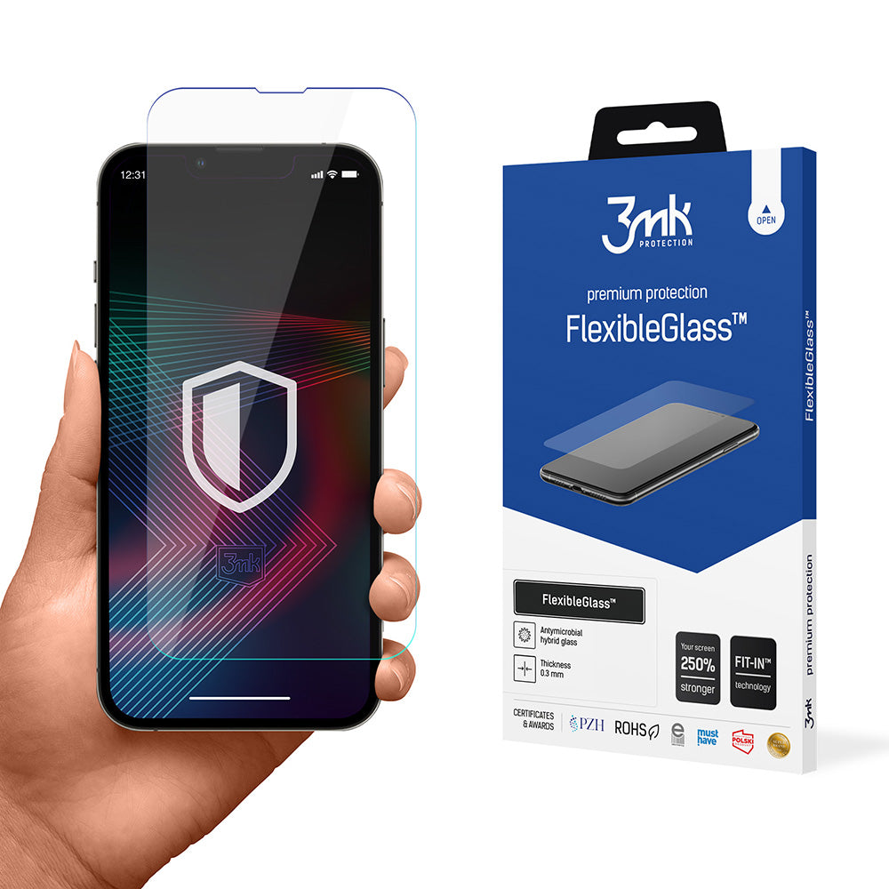Folia ochronna na ekran 3MK FlexibleGlass do Apple iPhone 14 Pro / 14, elastyczne szkło, pełna warstwa kleju