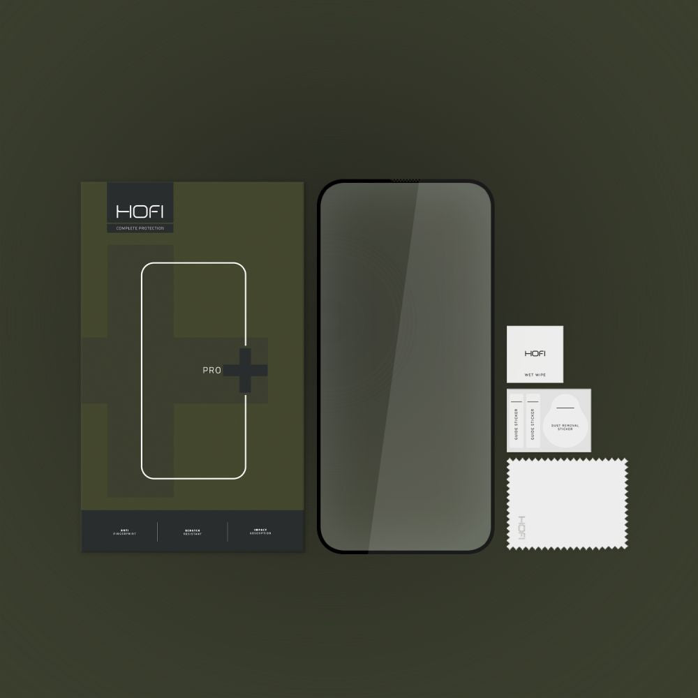 Folia ochronna na ekran HOFI PRO+ dla Apple iPhone 15 Pro Max, Szkło Hartowane, Pełne Klejenie, 2.5D, Czarna