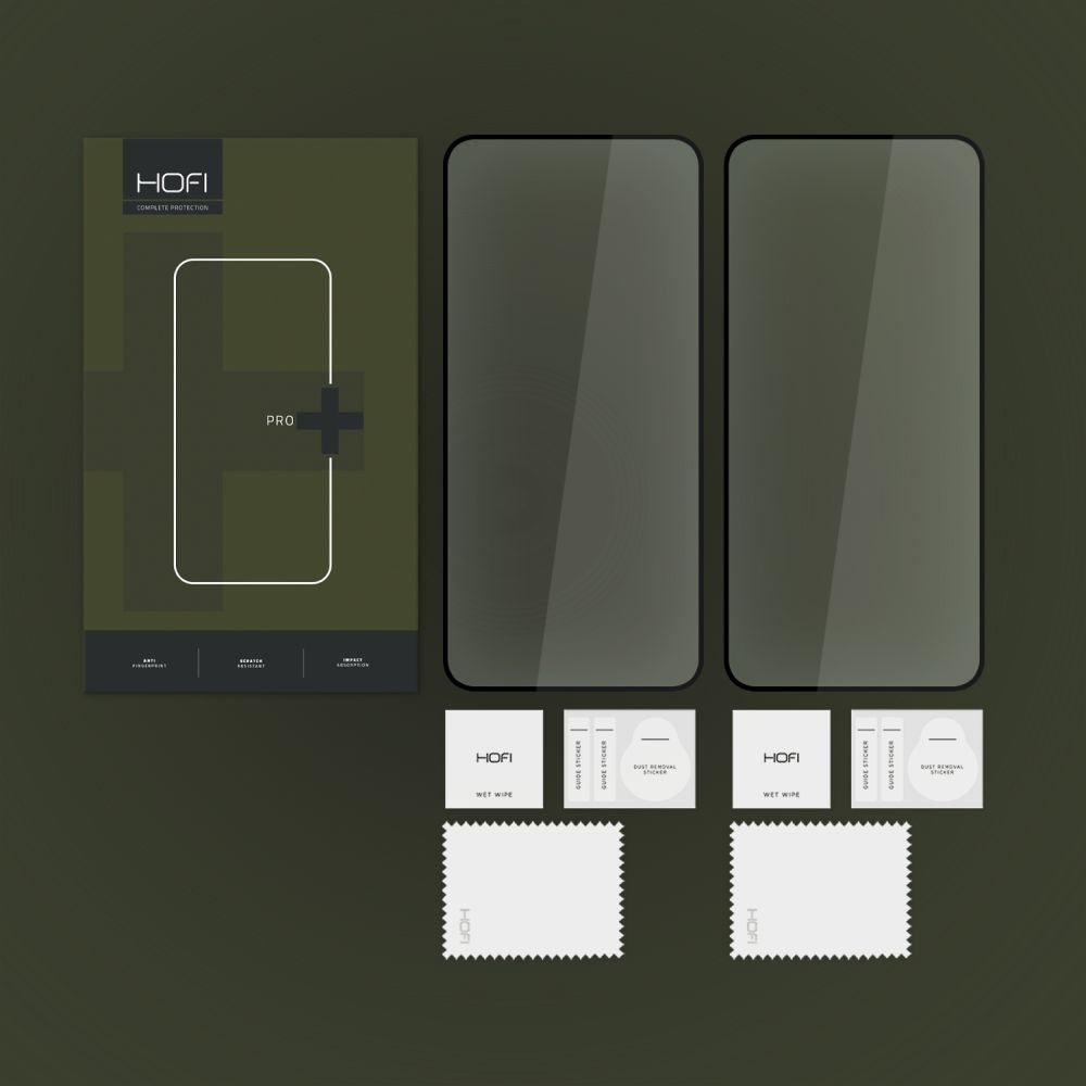 HOFI Glass PRO+ Screen Protector do Samsung Galaxy S24 S921, szklana osłona, pełne klejenie, zestaw 2 sztuk, 2.5D, czarny