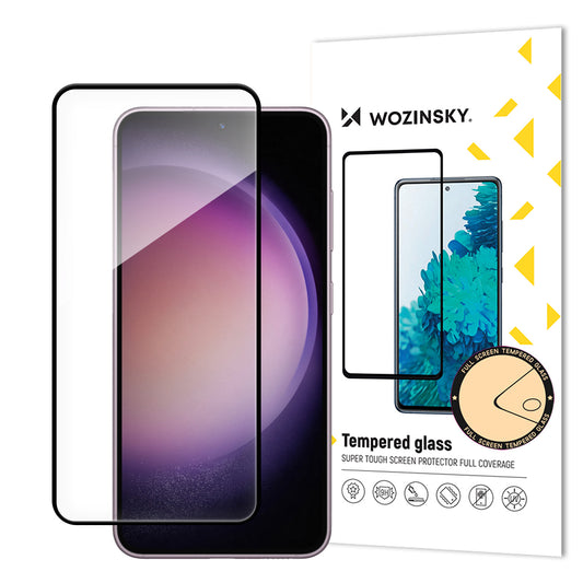 Ochraniacz ekranu WZK do Samsung Galaxy S24 S921, szklana osłona, pełny klej, czarny