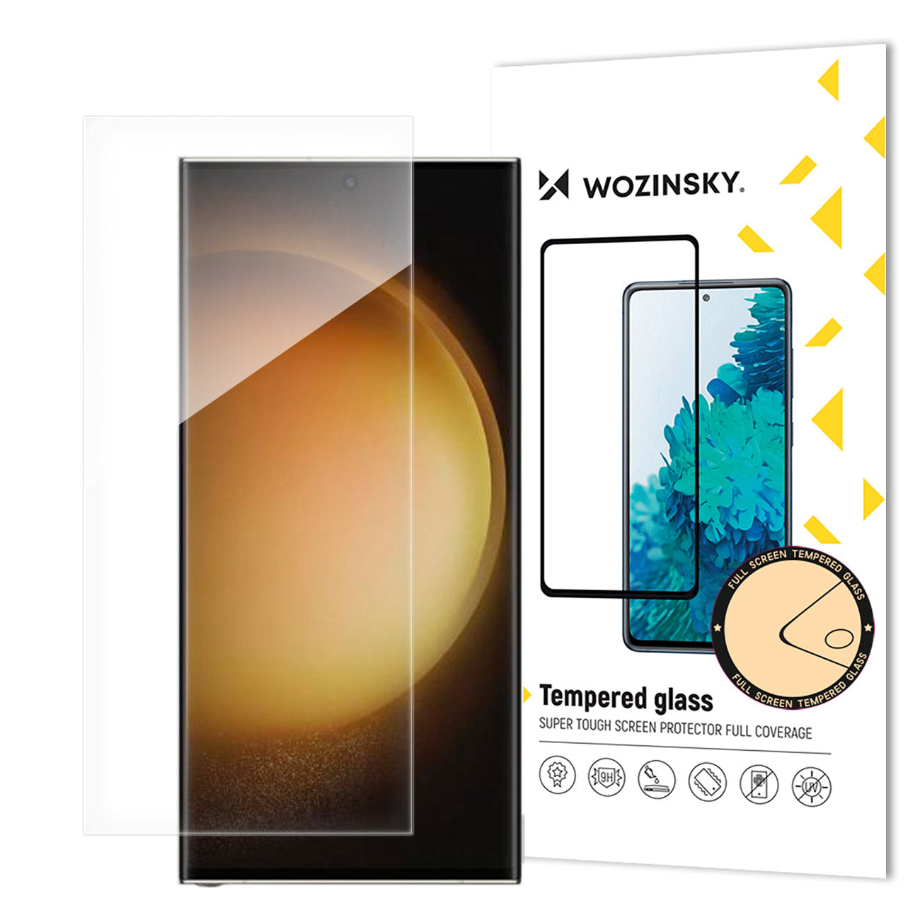 Folia ochronna na ekran WZK dla Samsung Galaxy S24 Ultra S928, Szkło Hartowane, Pełne Klejenie