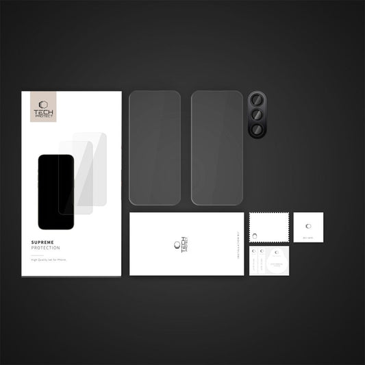 Tech-Protect Supreme Folia ochronna na ekran i aparat do Samsung Galaxy S24 FE S721, szkło ochronne, pełne klejenie, 2.5D