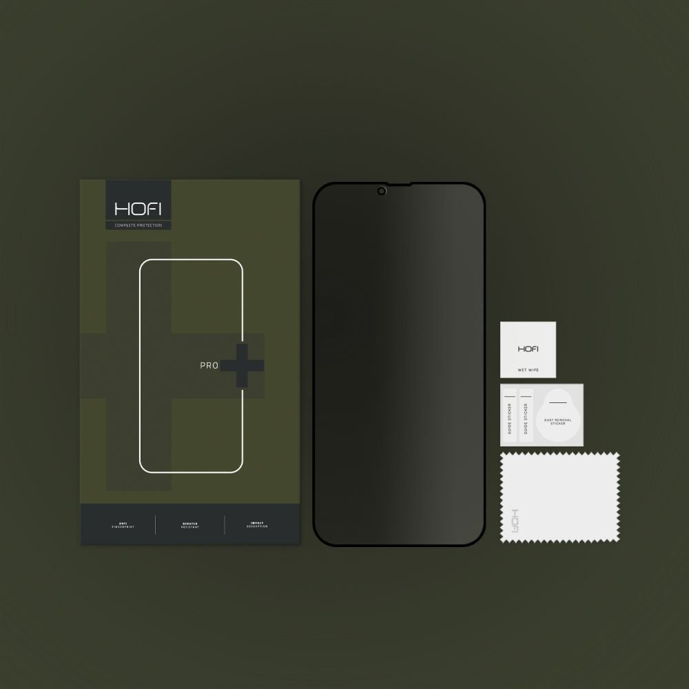 Folia ochronna na ekran Privacy HOFI PRO+ do Apple iPhone 14 Plus / 13 Pro Max, szkło hartowane, pełna warstwa kleju