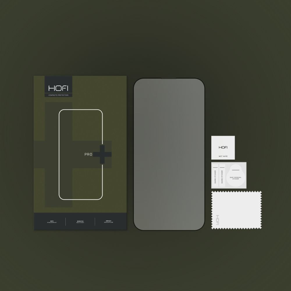 Folia ochronna na ekran HOFI PRO+ do Apple iPhone 14 Pro, szkło hartowane, pełna warstwa kleju, czarna