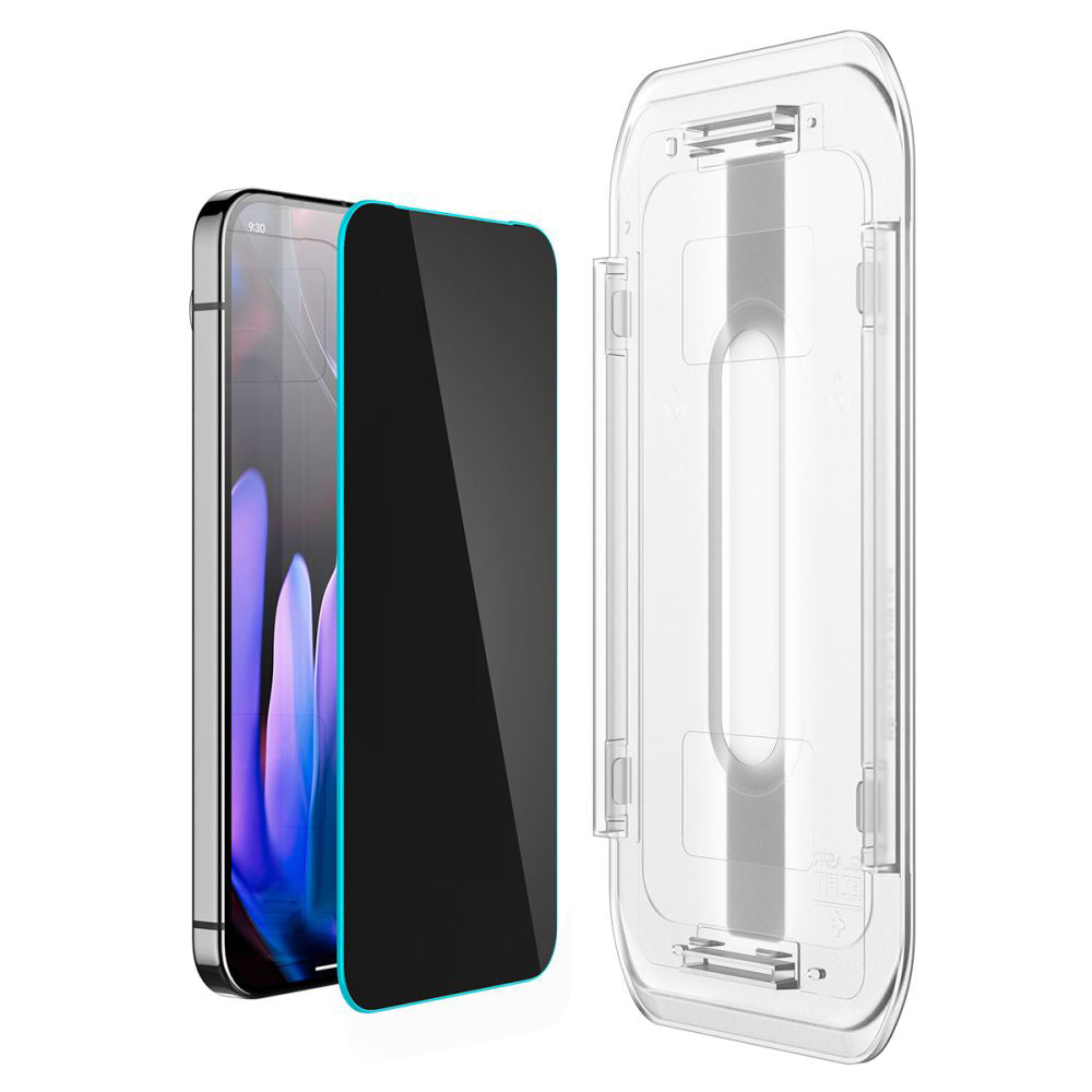 Folia ochronna na ekran Privacy Spigen GlastR EZ FIT do Google Pixel 9 / 9 Pro, szkło hartowane, pełny klej, zestaw 2 sztuki