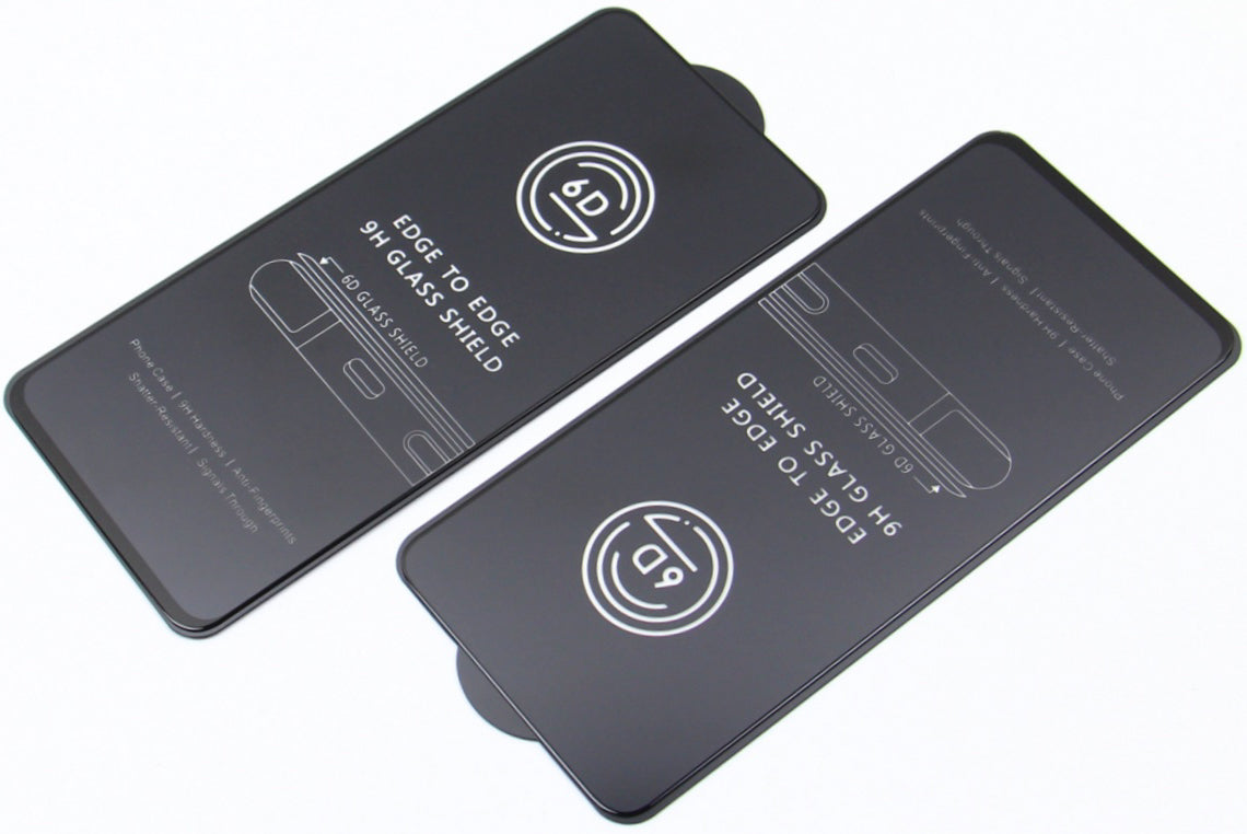 Folia ochronna na ekran OEM do Apple iPhone 17e / 16e / 14 / 13 Pro, szkło hartowane, pełna klej, zestaw 10 sztuk, 6D, czarna
