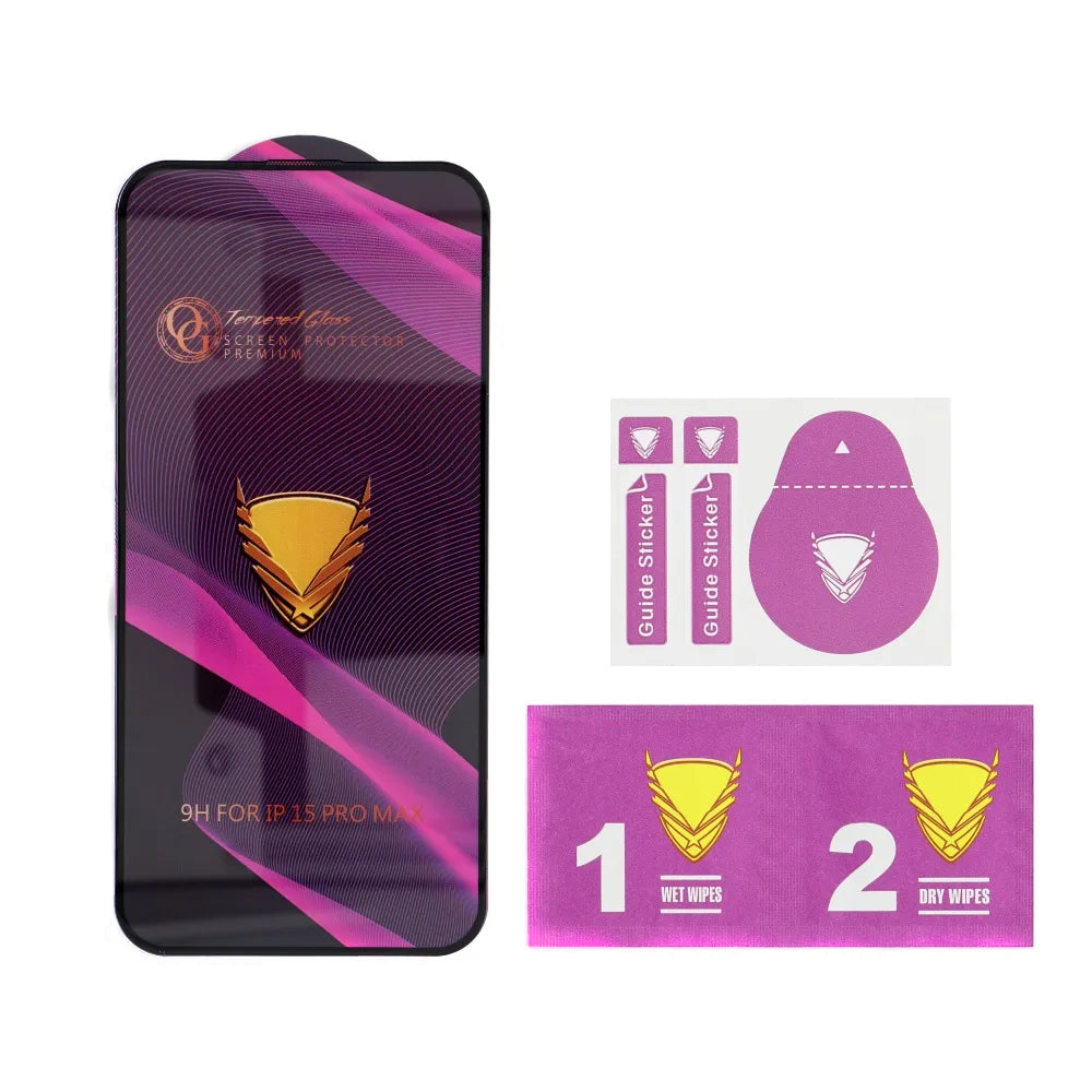 Folia ochronna na ekran OEM OG Premium dla Apple iPhone 17 Pro Max, Szkło Hartowane, Pełne Klejenie, Czarna