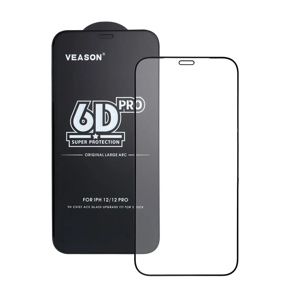 Folia ochronna na ekran Veason PRO do Apple iPhone 17 Air, szkło hartowane, pełna klej, 6D, czarna
