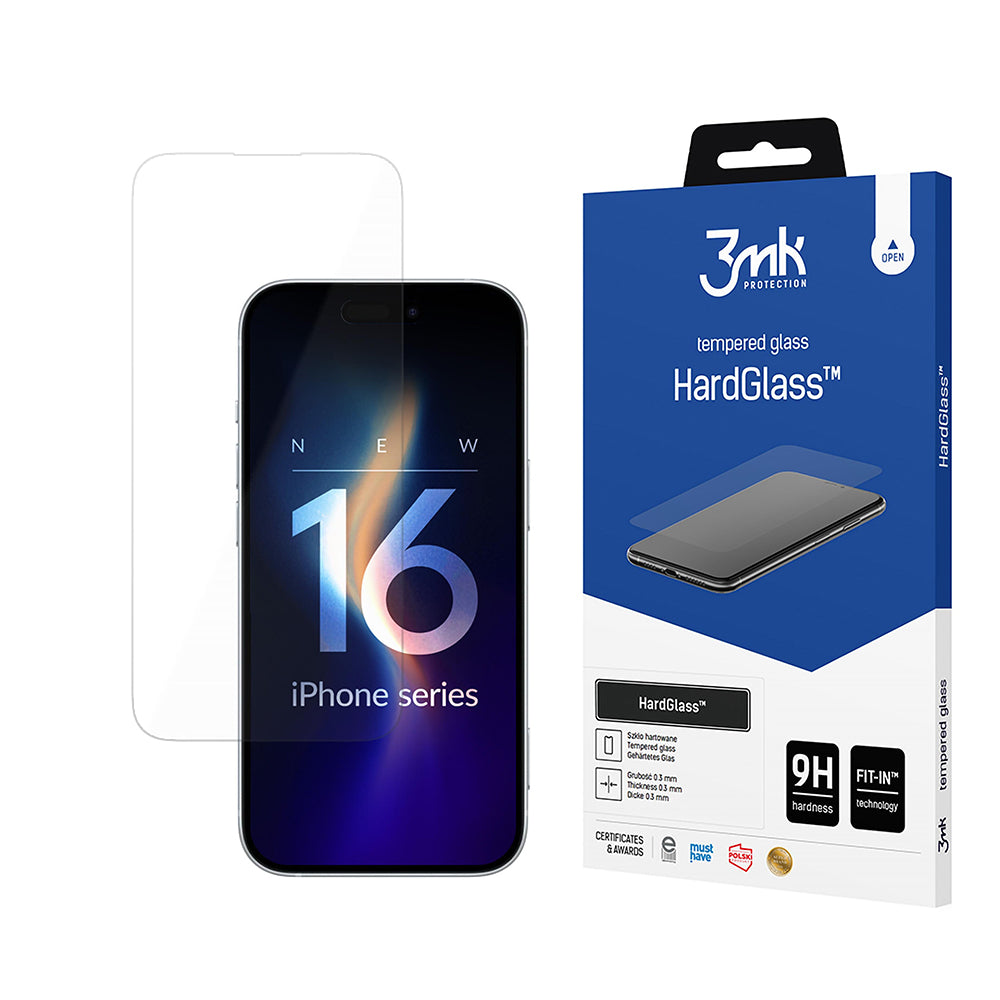 Folia ochronna na ekran 3MK HardGlass 2 do Apple iPhone 16 Pro Max, szkło hartowane, pełna klejność