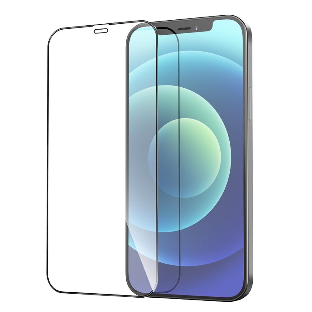 Folia ochronna HOCO na ekran dla Apple iPhone 12 Pro Max, Szkło Hartowane, Pełne Klejenie, Zestaw 25 sztuk, Czarna