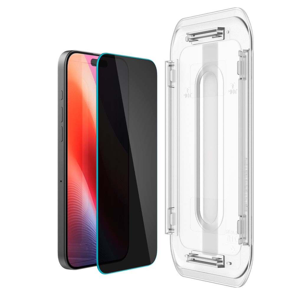 Spigen EZ FIT Privacy Screen Protector dla Apple iPhone 16 Pro Max, szkło ochronne, pełne klejenie, 2.5D AGL07908 AGL07908