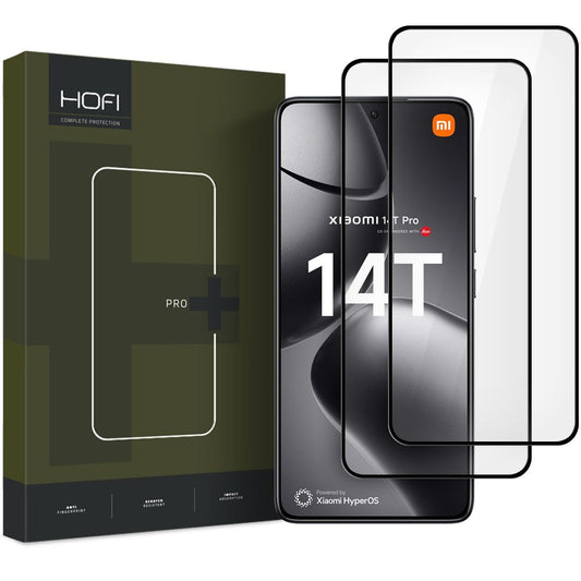 Ochraniacz ekranu HOFI Glass PRO+ do Xiaomi 14T Pro / 14T, szkło ochronne, pełne klejenie, zestaw 2 sztuk, 2.5D, czarny