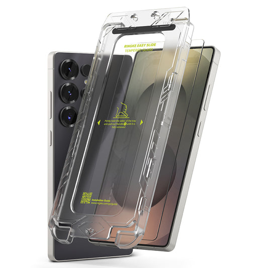Folia ochronna na ekran Ringke Easy Slide dla Samsung Galaxy S25 Ultra S938, Szkło Hartowane, Pełne Klejenie, Zestaw 2 sztuki