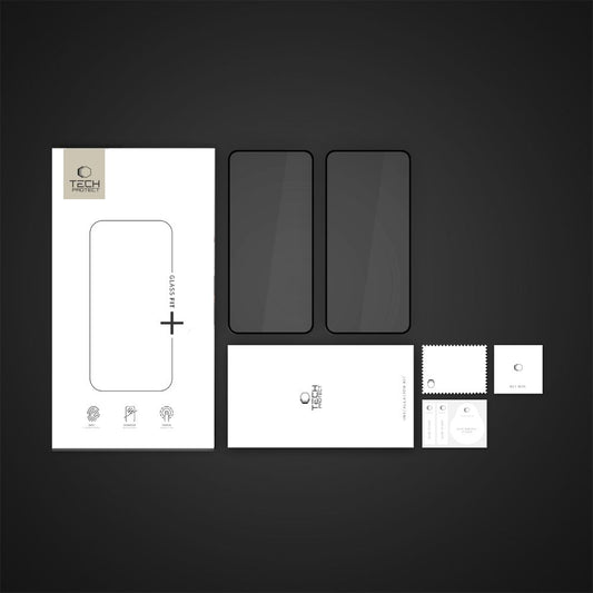 Folia ochronna do ekranu Tech-Protect FIT+ dla Xiaomi Poco X7 Pro, Hartowane szkło, Pełne klejenie, Zestaw 2 sztuki, 2.5D