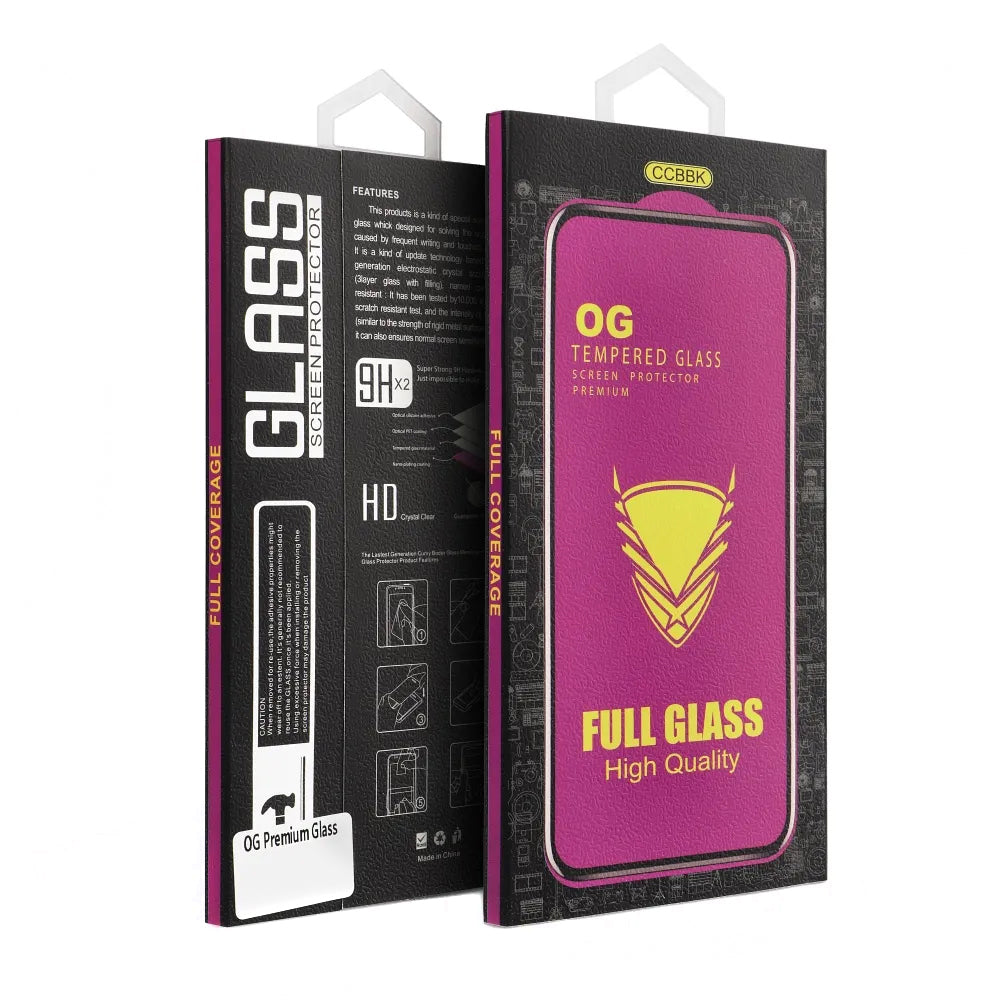 Folia ochronna na ekran OEM OG Premium dla Apple iPhone 17 Pro Max, Szkło Hartowane, Pełne Klejenie, Czarna