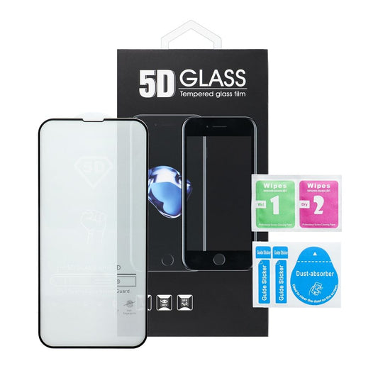 Folia ochronna na ekran OEM do Samsung Galaxy A07 4G A075, szkło hartowane, pełna klej, 5D, czarna