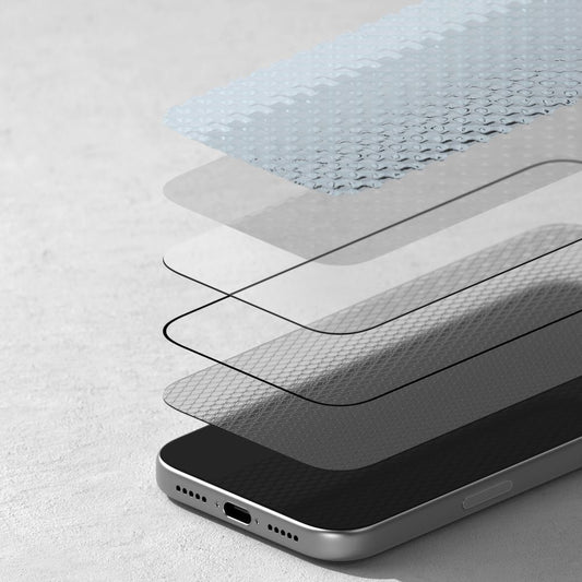 Folia ochronna na ekran Ringke Easy Slide AR do Apple iPhone 17 Pro, szkło hartowane, pełna klej, 2.5D, czarna