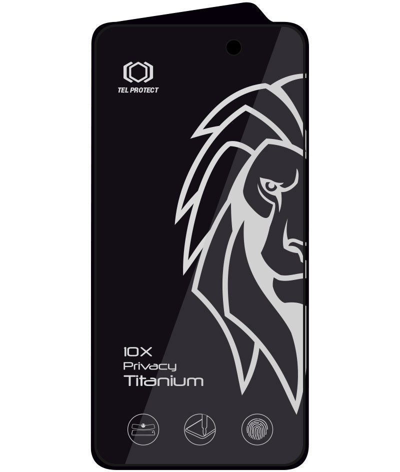 Folia ochronna na ekran Privacy Tel Protect 10X Plus Titanium do Apple iPhone 17 Pro, szkło hartowane, pełny klej