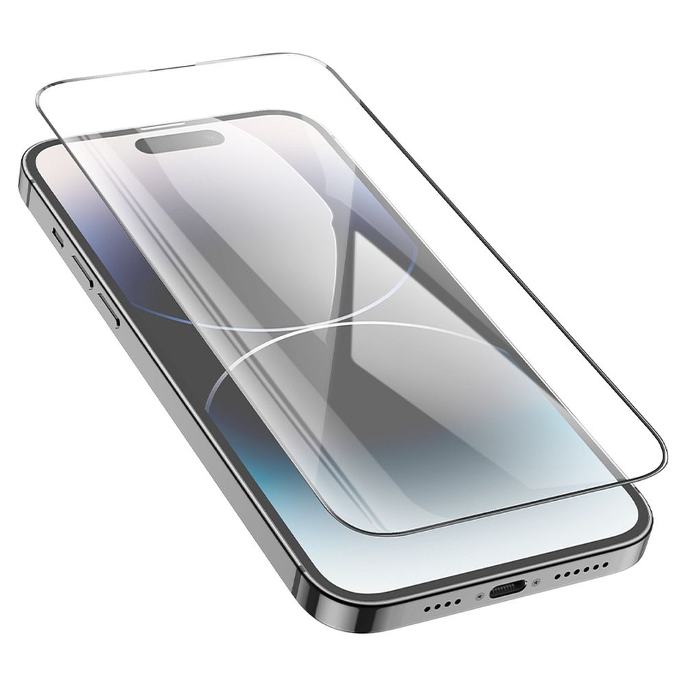 Folia ochronna HOCO do ekranu Apple iPhone 14 Pro Max, Szkło Hartowane, Pełne Klejenie, Zestaw 25 sztuk, Czarna