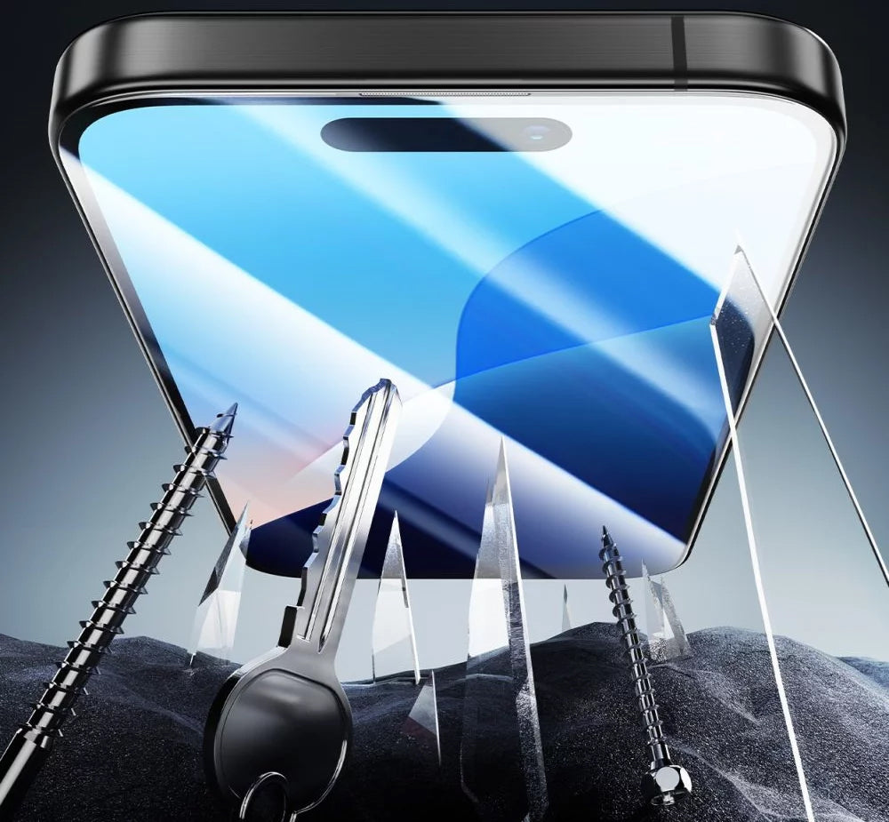 Folia ochronna ESR Armorite na ekran dla Apple iPhone 16, Hartowane szkło, Pełne klejenie, Czarna