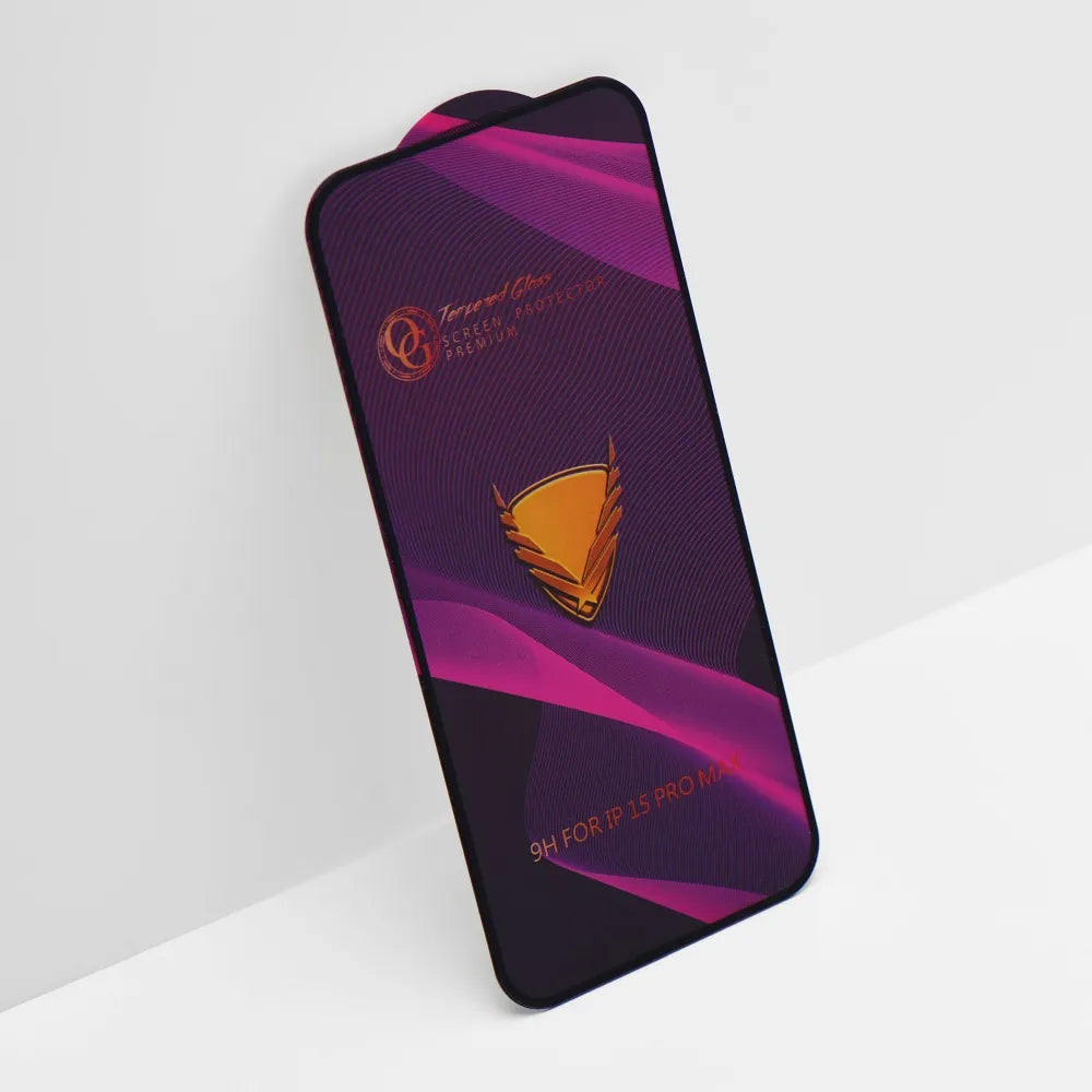 Folia ochronna na ekran OEM OG Premium dla Apple iPhone 17 Pro Max, Szkło Hartowane, Pełne Klejenie, Czarna