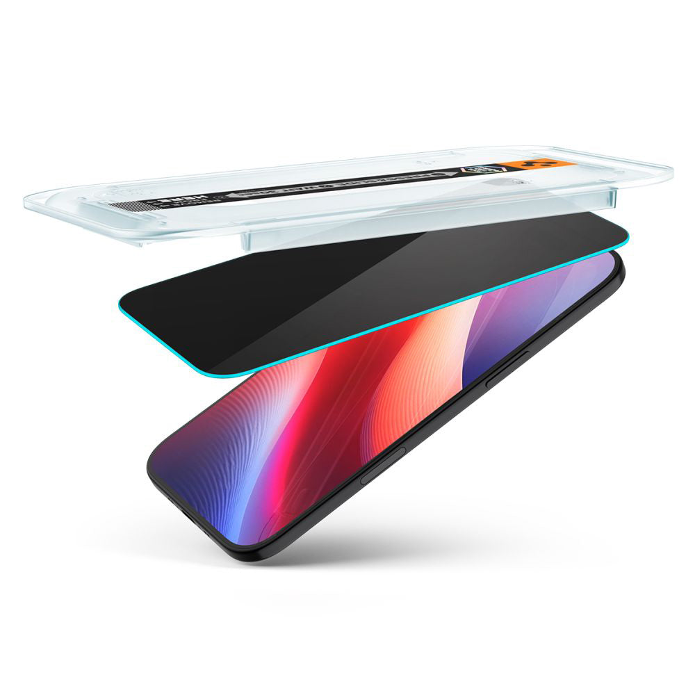 Folia ochronna Ecran Privacy Spigen GlastR EZ FIT dla Apple iPhone 17 Air, Szkło Hartowane, Full Glue, Zestaw 2 sztuki