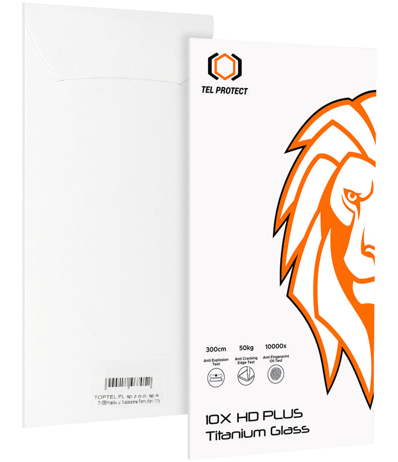 Szkło ochronne na ekran Tel Protect 10X HD Plus Titanium do Apple iPhone 18 Pro Max / 17 Pro Max, szkło hartowane, pełna warstwa kleju, czarne