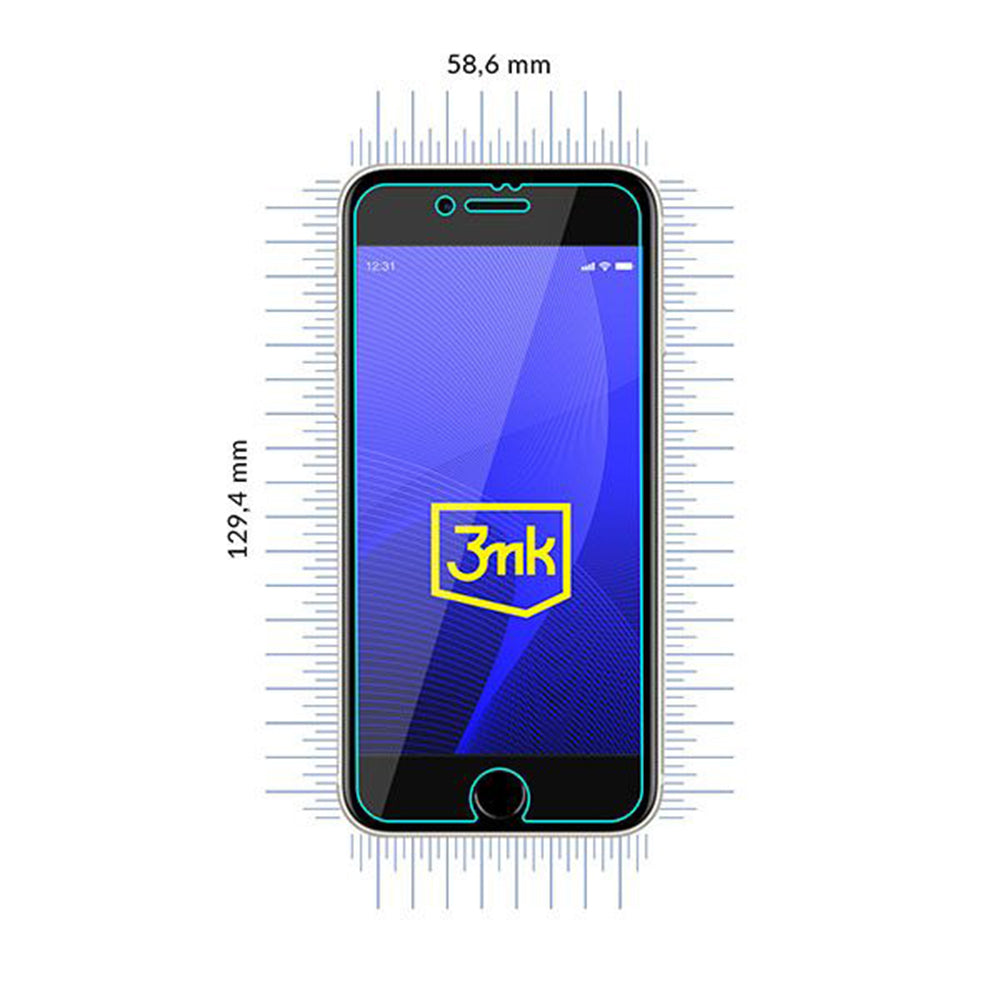 Folia ochronna na ekran 3MK FlexibleGlass do Apple iPhone SE (2022) / SE (2020) / 8 / 7, elastyczne szkło, pełna warstwa kleju