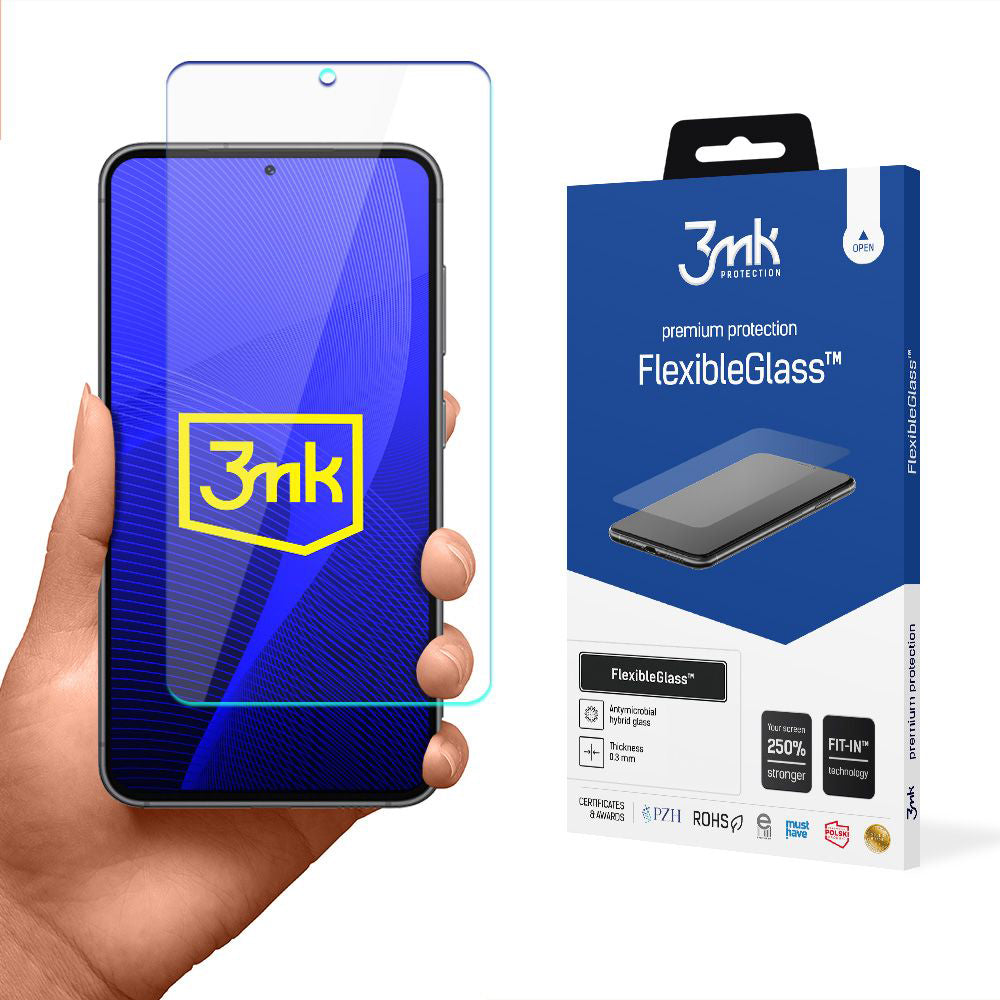 Folia ochronna na ekran 3MK FlexibleGlass do Samsung Galaxy S23 S911, elastyczne szkło, pełna warstwa kleju