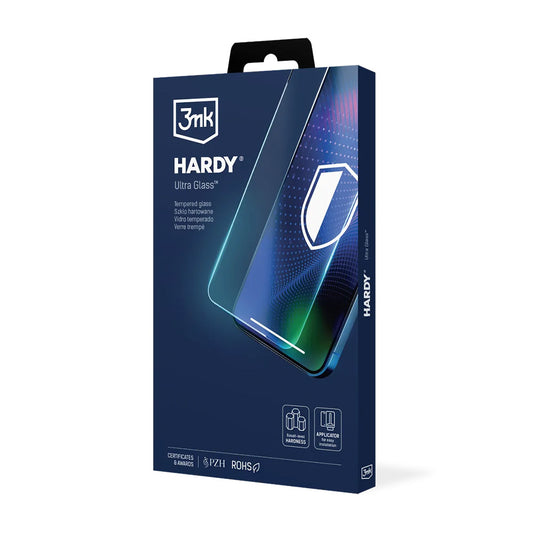 Folia ochronna 3MK Hardy Ultra na ekran dla Apple iPhone 17 Air, Hartowane szkło, Pełne klejenie, Czarna