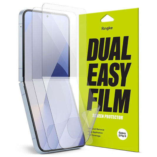 Folia ochronna Ringke Dual Easy do wewnętrznego ekranu Samsung Galaxy Z Flip6 F741, Plastik, Zestaw 2 sztuki