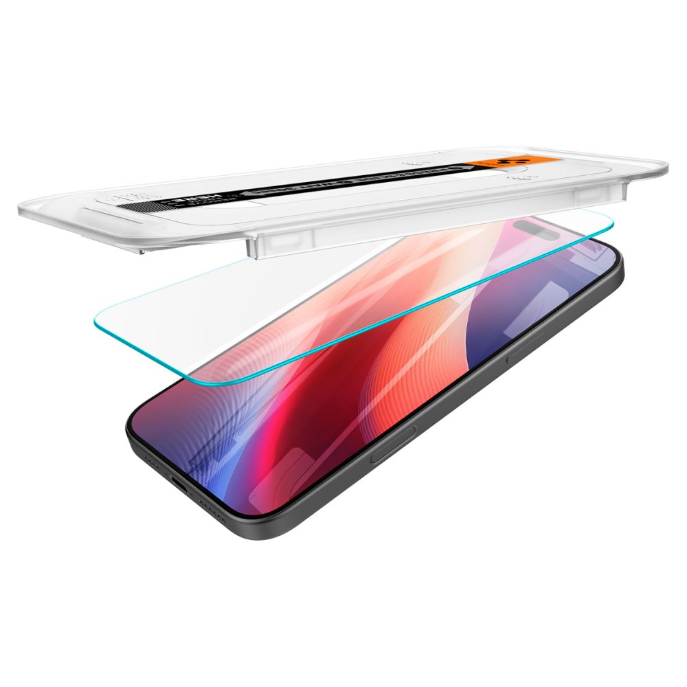Spigen GlastR EZ FIT Screen Protector for Apple iPhone 17 Pro / 17 / 16 Pro, Tempered Glass, Full Glue, Set of 2 Pieces
