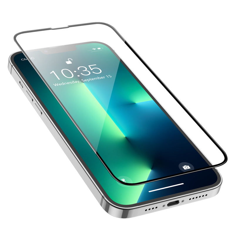 Folia ochronna na ekran HOCO G16 dla Apple iPhone 17e / 16e / 14 / 13 Pro, Hartowane szkło, Pełne klejenie, 5D, Czarna