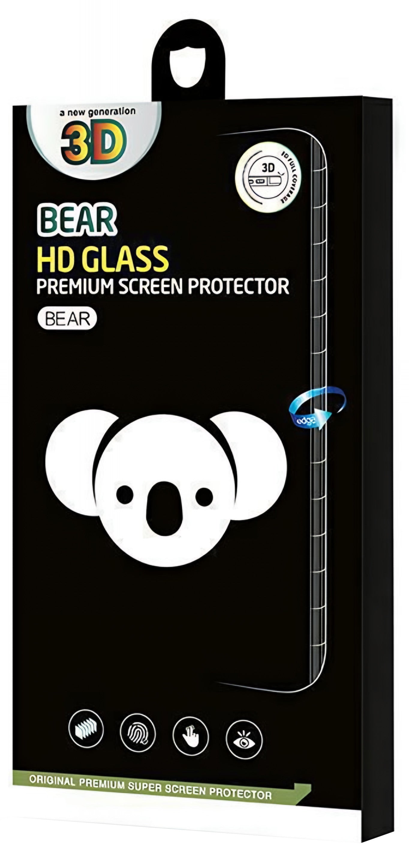 Folia ochronna na ekran Bear HD do Apple iPhone 17 Air, szkło hartowane, pełna warstwa kleju, czarna