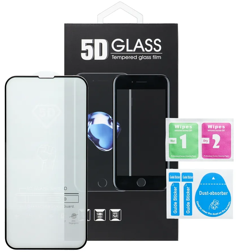 Folia ochronna na ekran OEM do Samsung Galaxy A57 5G, szkło hartowane, pełna klej, 5D, czarna