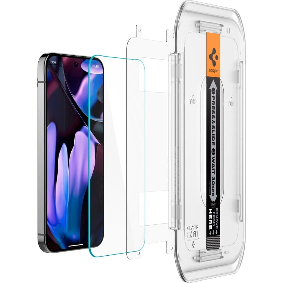 Folia ochronna na ekran Spigen GlastR EZ FIT dla Google Pixel 9 Pro XL, Szkło Hartowane, Pełne Klejenie, Zestaw 2 sztuki AGL08445