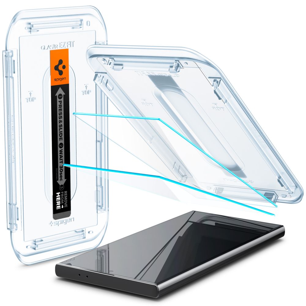 Spigen EZ FIT Screen Protector dla Samsung Galaxy S24 Ultra S928, szkło ochronne, pełny klej, zestaw 2 sztuk