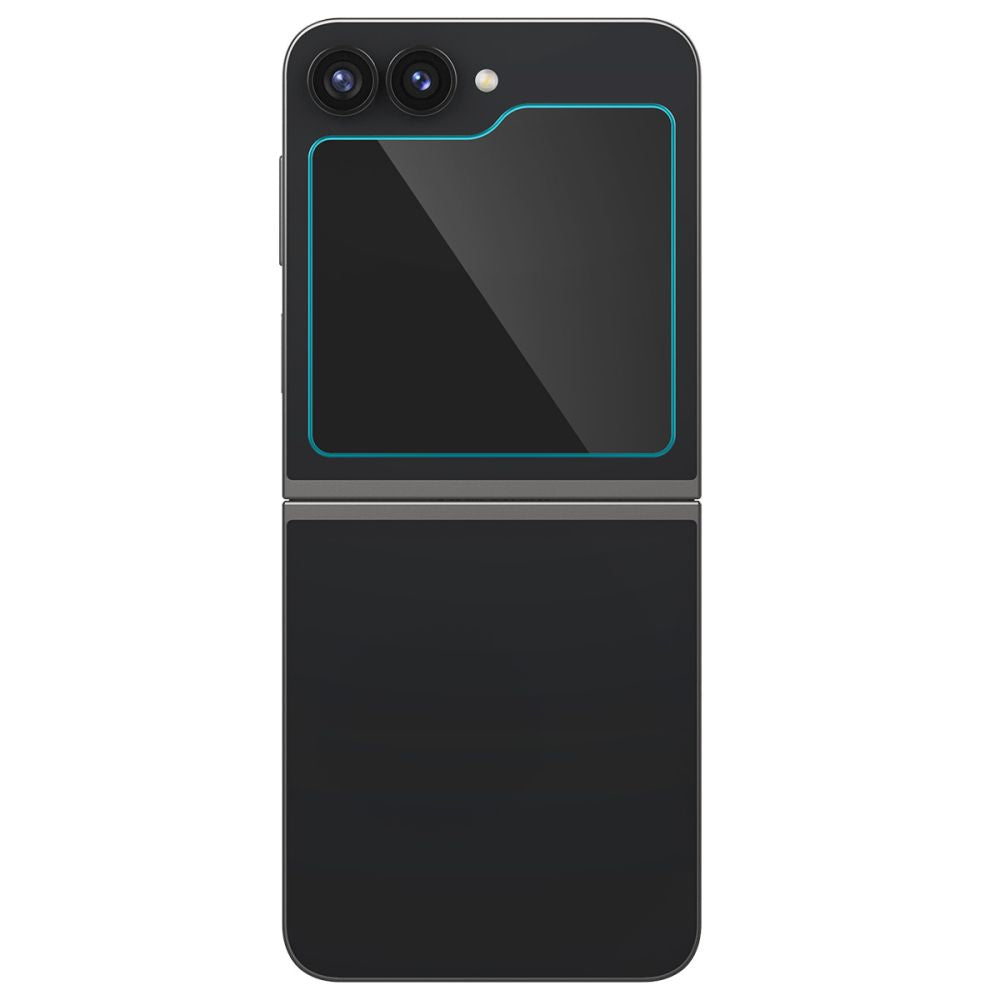 Folia ochronna na zewnętrzny ekran Spigen GlastR EZ FIT dla Samsung Galaxy Z Flip6 F741, Szkło hartowane, Pełne klejenie, Zestaw 2 sztuki AGL07972