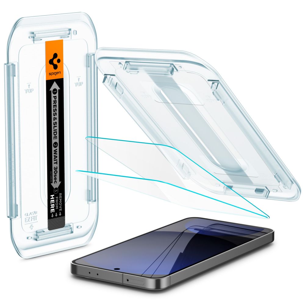 Spigen EZ FIT Screen Protector dla Samsung Galaxy S24 FE S721, szkło ochronne, pełny klej, zestaw 2 sztuk AGL08729
