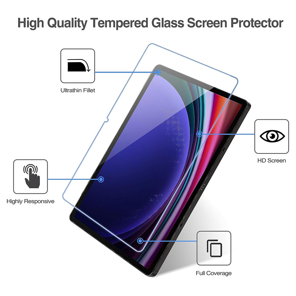Folia ochronna na ekran Lito Classic do Samsung Galaxy Tab S9 FE / Tab S9, szkło hartowane, pełna warstwa kleju, 2.5D
