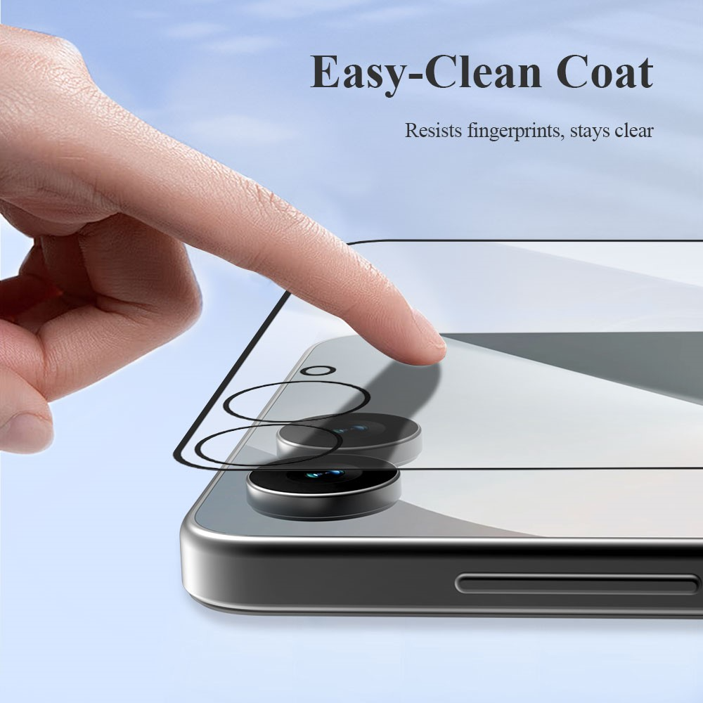 Folia ochronna na zewnętrzny ekran Lereach do Samsung Galaxy Z Flip8 F776 / Galaxy Z Flip7 F766, szkło hartowane, pełna klej, zestaw 2 sztuki, czarna