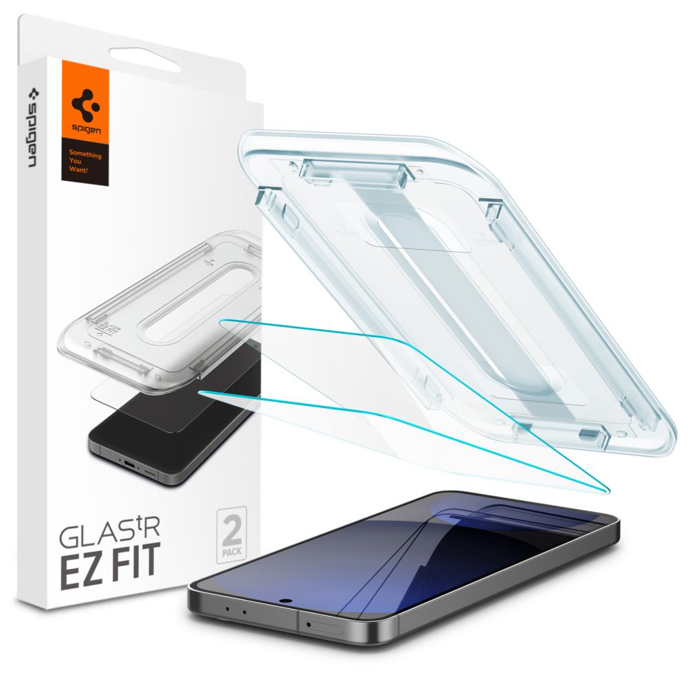 Spigen EZ FIT Screen Protector dla Samsung Galaxy S24 FE S721, szkło ochronne, pełny klej, zestaw 2 sztuk AGL08729